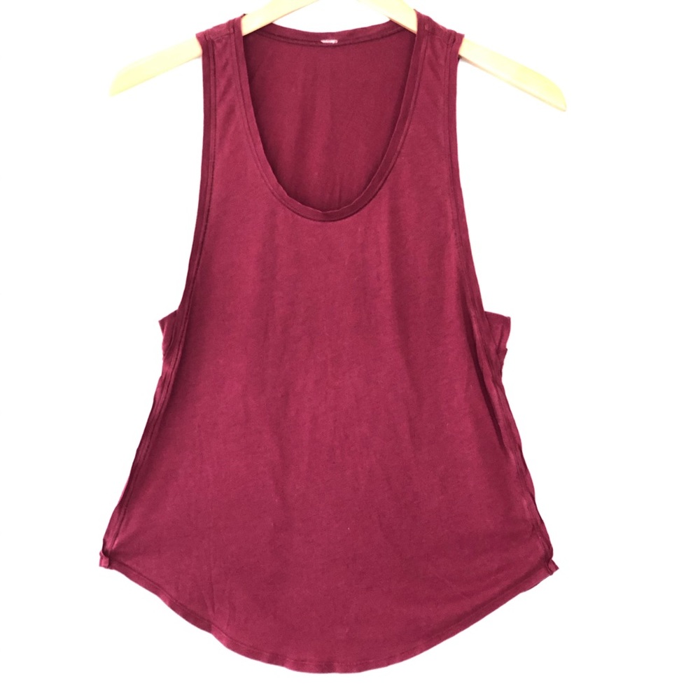 Red lululemon work out top